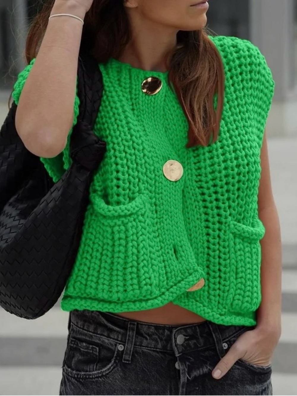 Women's Sleeveless Knitted Vest -Size L - Picture 6 of 10